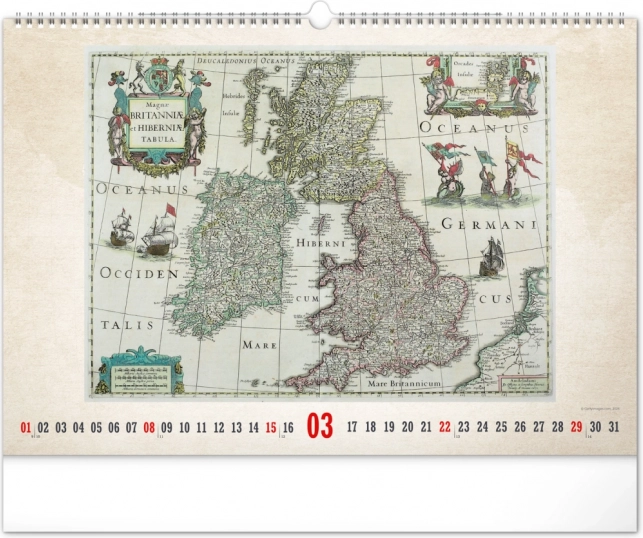 Wandkalender Oude Kaarten 2026