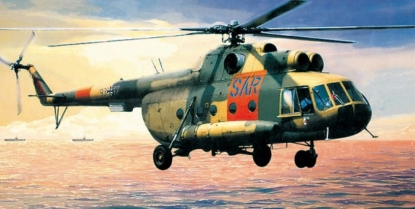 Model Mil Mi-8 SAR 1:72 25,5x29,5 cm in doos 34x19x6cm