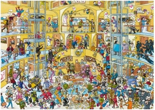 Puzzel 1000 stukjes Dag als elke dag in het hotel, Schone