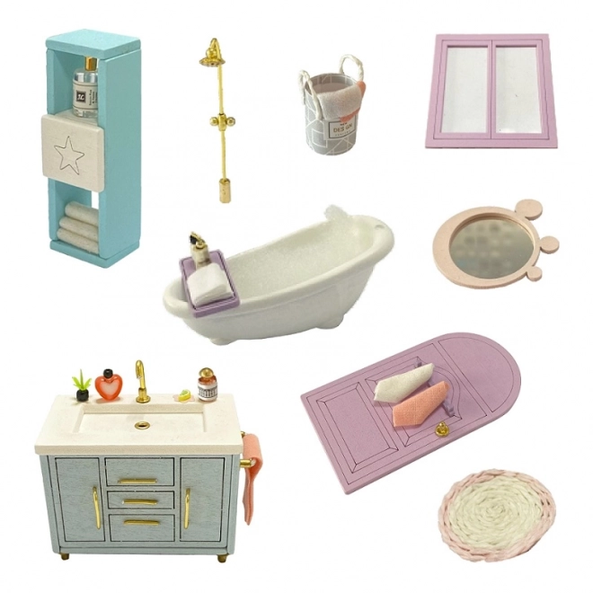 Negentien miniatuurhuisjes gezellige badkamer/Kattenhuis Miauw