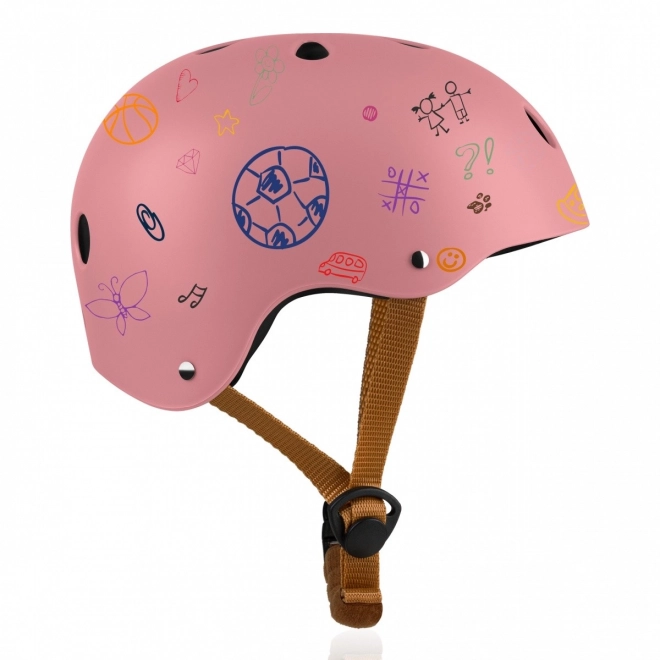 Kinderhelm Lionelo Roze Bloem