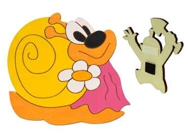 DoDo Houten decoratieve magneet slakvormig