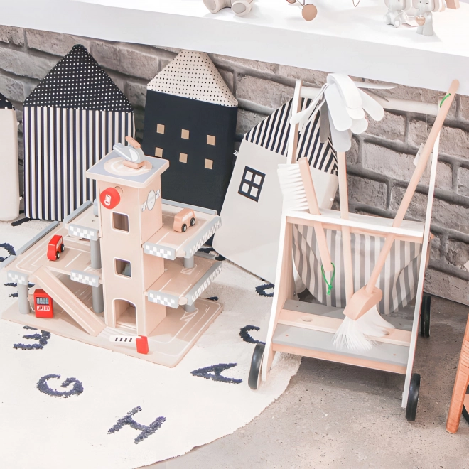 Houten schoonmaakkar beige ECOTOYS