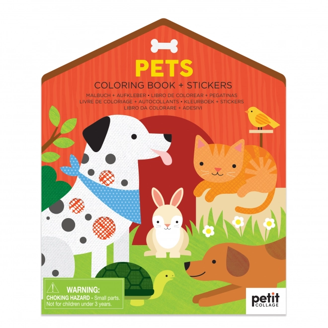 Petit Collage Kleurboek met Stickers Huisdieren