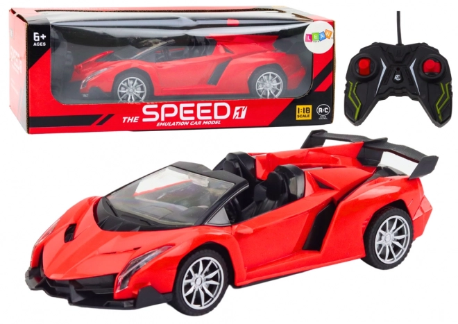 Rode sportieve RC-speelgoedauto 1:18