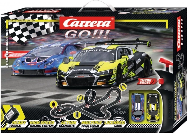 Carrera GO autoracebaan GT Super Challenge 6,3 m met Audi R8 LMS GT3 en Lamborghini Huracán GT3