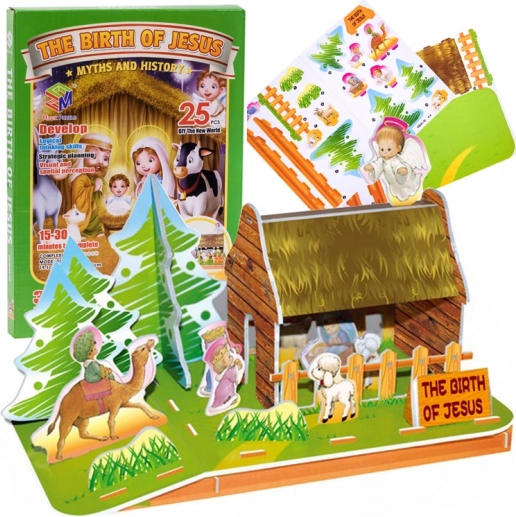 3D-puzzel kerststal, 25 stukjes