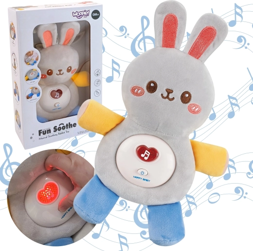 Interactief pluche konijntje met melodieën en licht voor baby’s
