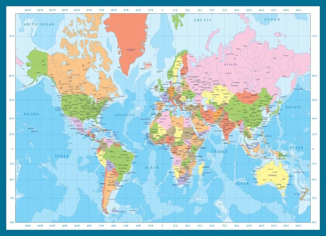 Puzzel wereldkaart – 1000 stukjes EUROGRAPHICS