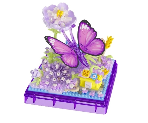 Bouwset mini KOCO Vlinder kunststof 471st in doos 11x12x11cm
