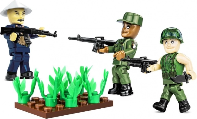Bouwset – figuren Vietnam: drie soldaten met accessoires