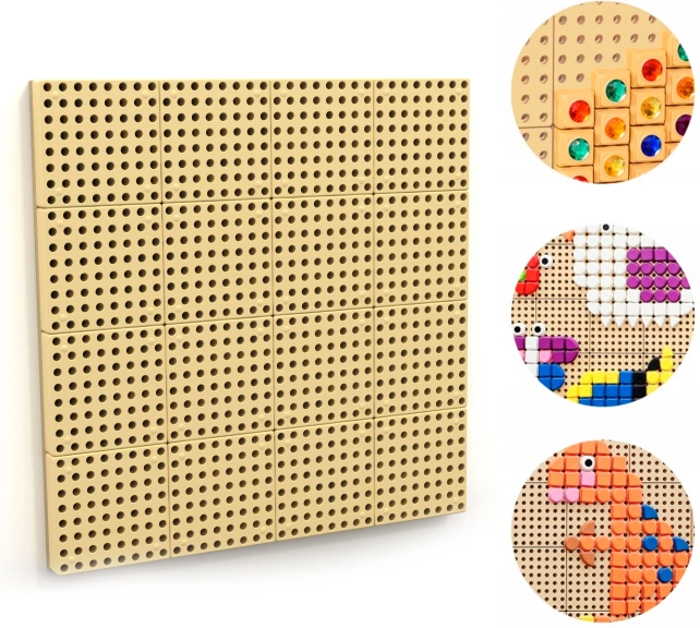 Masterkidz wandgemonteerd educatief STEM-bord met montagepaneel 80 × 80 cm