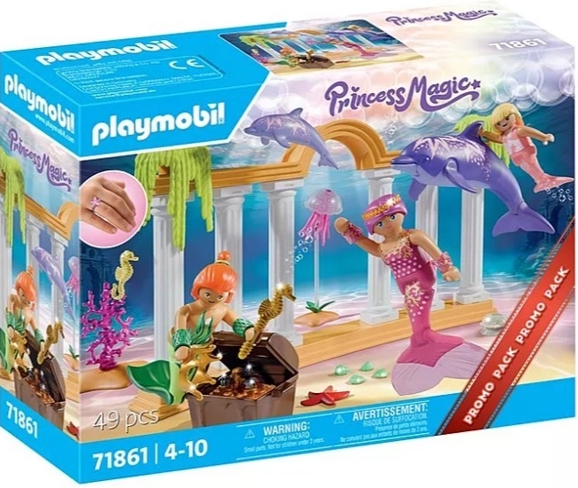 Set zeemeerminfiguren met schat en dolfijn