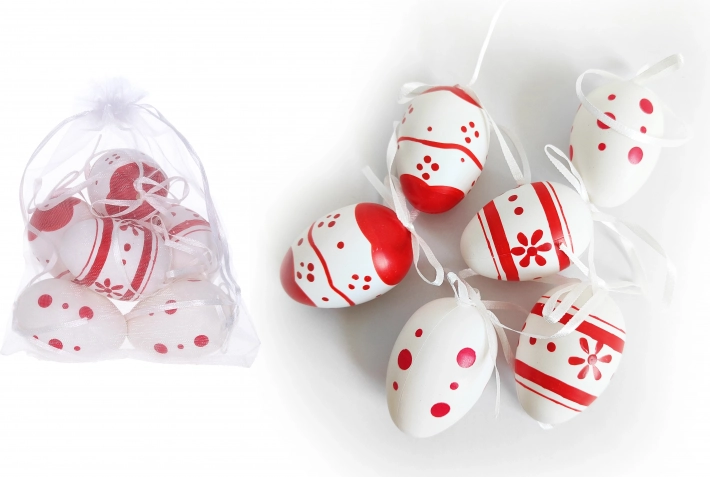 Decoratieve beschilderde plastic eitjes 6 cm