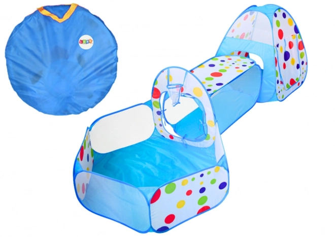 Kinderspeeltuin 3-in-1 Iglo Tent Tunnel Ballenbad Blauw