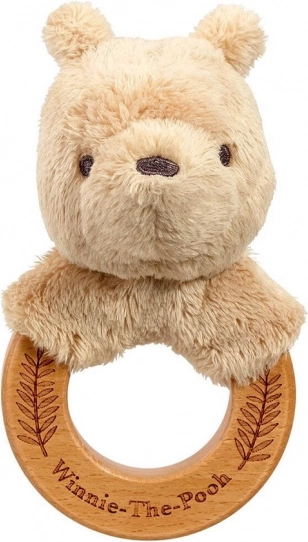 Houten en pluchen rammelaar WINNIE DE POEH van Rainbow Designs
