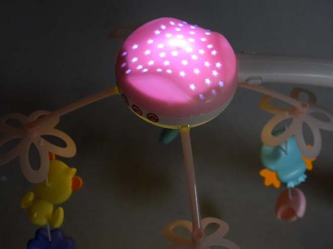 Baby mobiel met projector op afstandsbediening – roze
