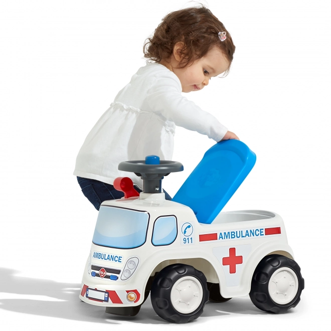 FALK Loopfiets Ambulance met opklapbaar zadel en toeter op het stuur
