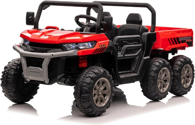 Kinder elektrische auto Farmer Truck 24V met kiepbare laadbak – Rood