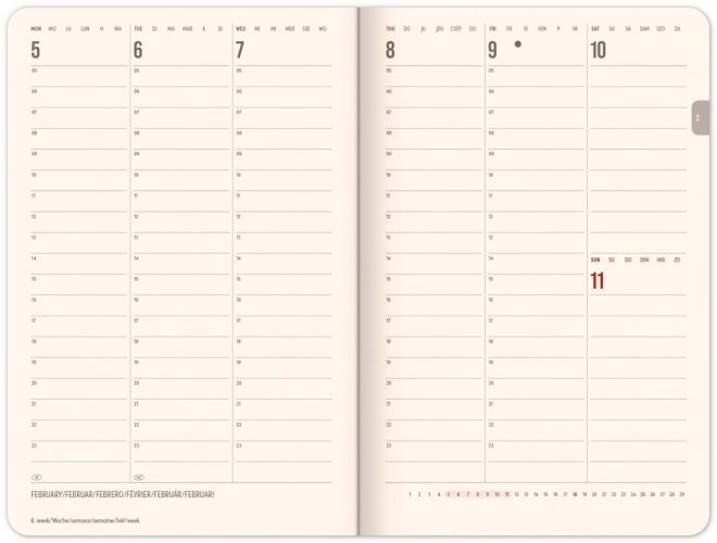 Wekelijkse magnetische agenda Batik 2024, 11 × 16 cm