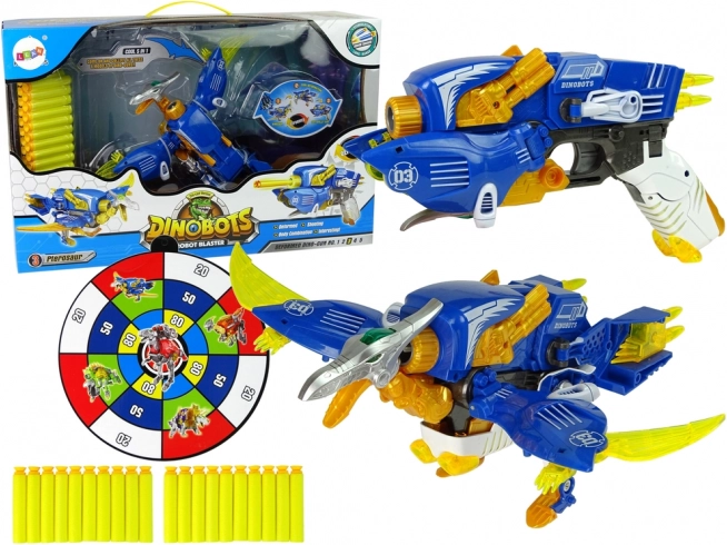 Dinobots 2-in-1 dinosaurus pterosauriër met pijltjes en doelwit