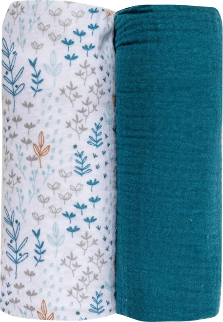 BUBABA Muslin doeken 2 stuks turquoise