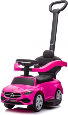 Loopfiets met duwstang Mercedes-Benz 3in1 roze