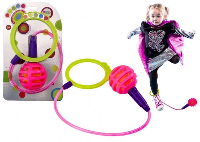 Skáčací Skipper Hula Hop op de Enkel Roze met LED-verlichting