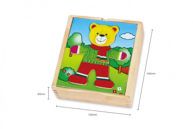 Houten puzzel VIGA Kleed de beer aan