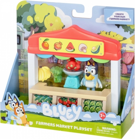 BLUEY-figuur en kleurrijke accessoires