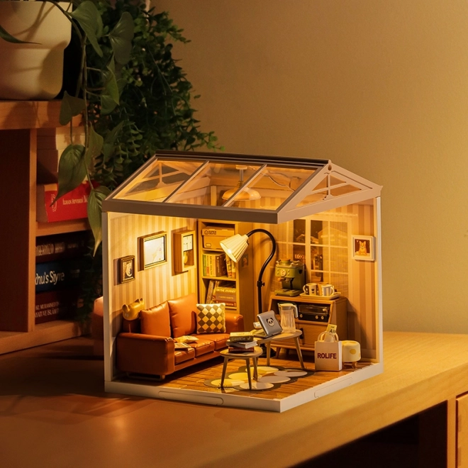 RoboTime miniatuur poppenhuis knusse woonkamer
