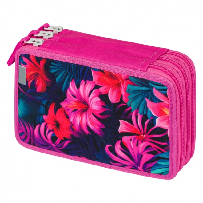 BAAGL School etui driedelig Flamingo's