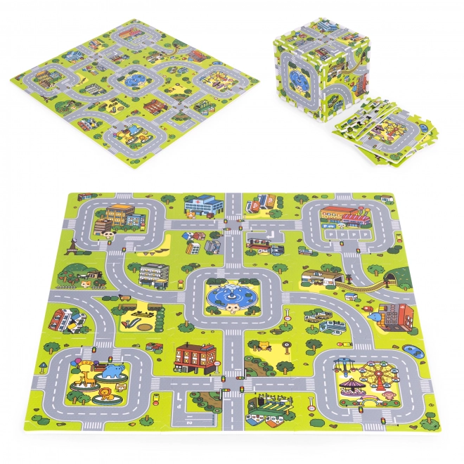 Grote EVA Speelmat voor Kinderen Stad 90,5x90,5 cm 21 stuks ECOTOYS