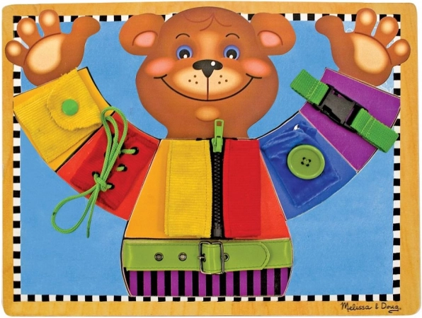 Motoriekbord met aankleedbeer MELISSA & DOUG