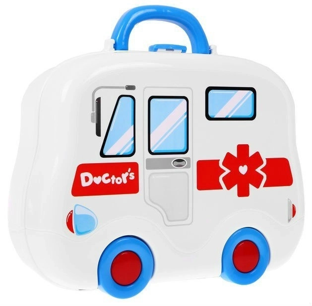Dokterset + ambulancekoffertje voor kinderen 3+ Draagbaar speelgoed + accessoires voor doktersuitrusting