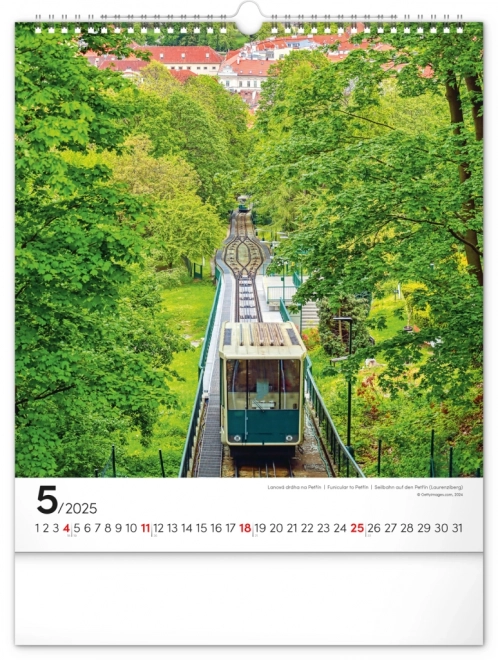 Muurkalender Praag 2025, 30 × 34 cm
