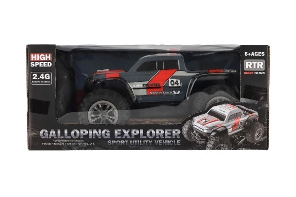 Auto RC Pick Up Terrein grijs-rood
