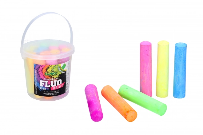 Trottoirkrijt FLUO 15 stuks