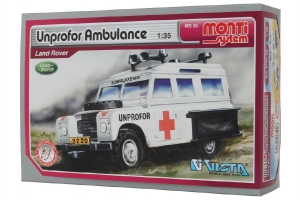 Bouwset Monti System MS 35 Unprofor Ambulance Land Rover 1:35 in doos 22x15x6cm