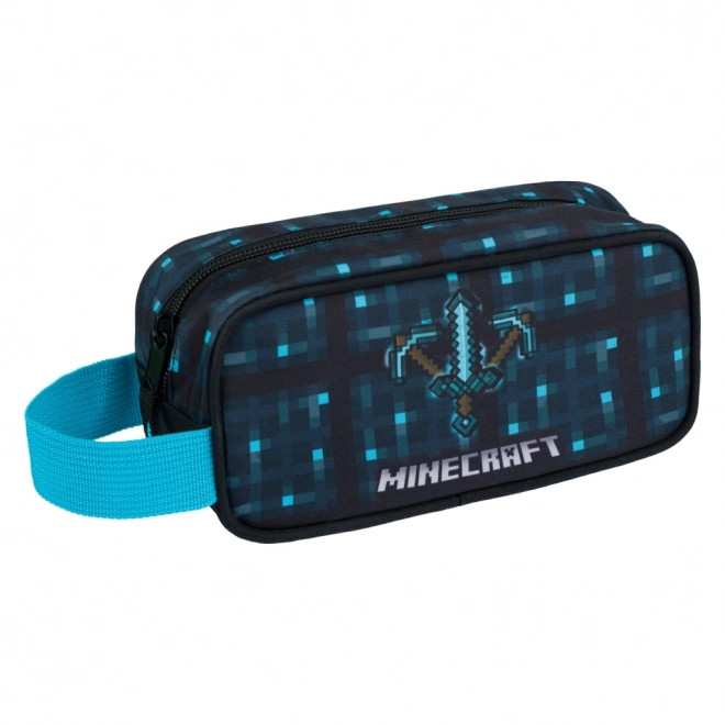 Minecraft 2 set blauwe bijl en zwaard etui en zak
