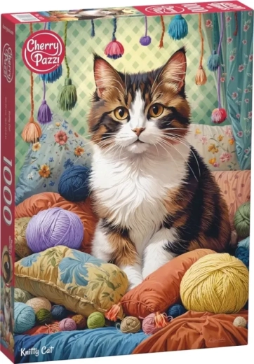 Puzzel Kat met wol 1000 stukjes