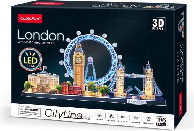 Lichtgevend 3D-puzzel CityLine panorama Londen 186 stukjes