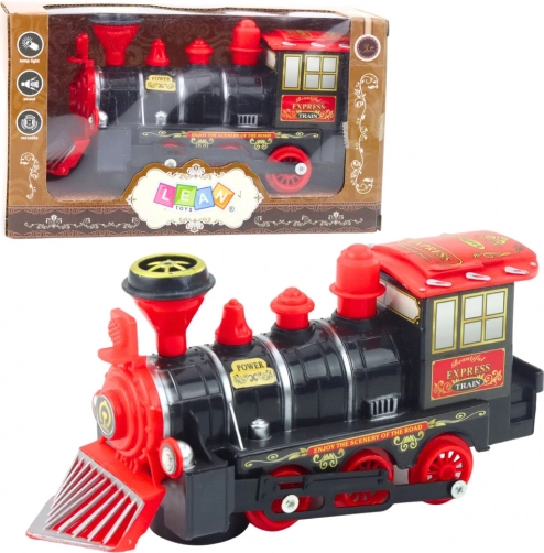 Elektrische klassieke locomotief met lichten, geluiden en obstakelsensor