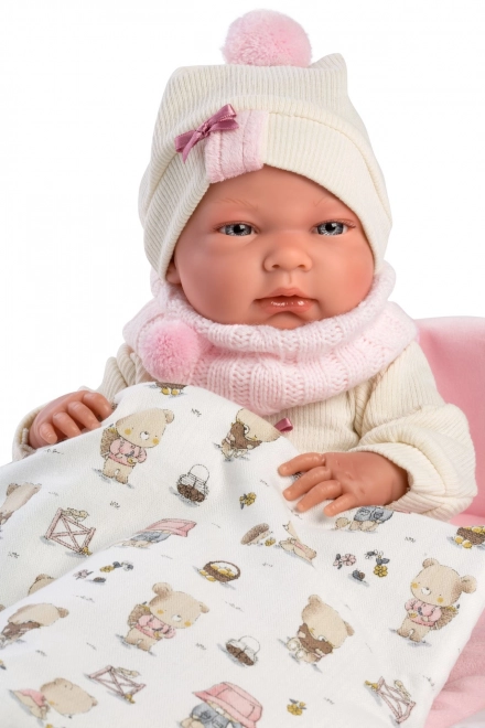 Llorens 73884 NEW BORN MEISJE - realistische babypop met een volledig vinyllichaam - 40 cm