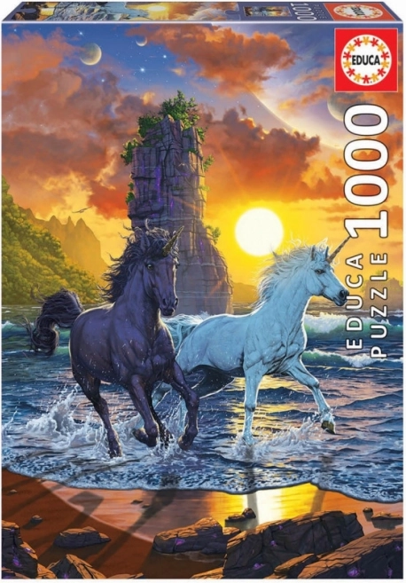 EDUCA puzzel eenhoorns op het strand – 1000 stukjes