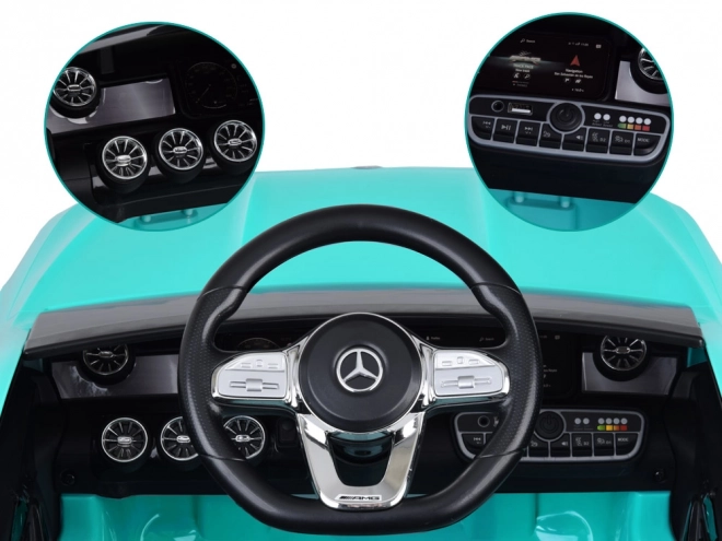 Elektrische kinderauto Mercedes AMG CLA 45s met schommelfunctie – Blauw