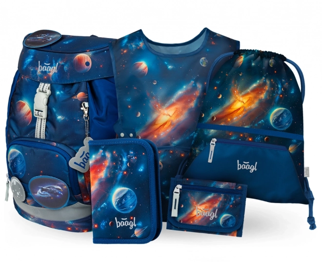 Set van schoolaccessoires ruimte