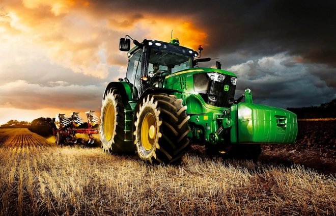 Set voor diamantschilderen - tractor op veld
