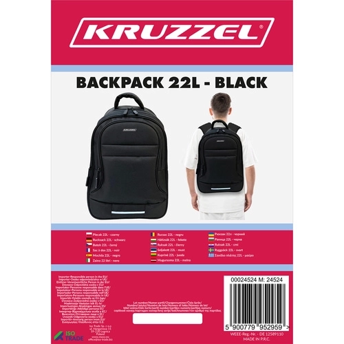 Rugzak 22L - Zwarte Kruzzel 24524