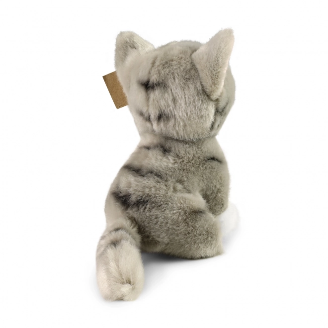Grijze pluchen kat 18 cm Milieuvriendelijk